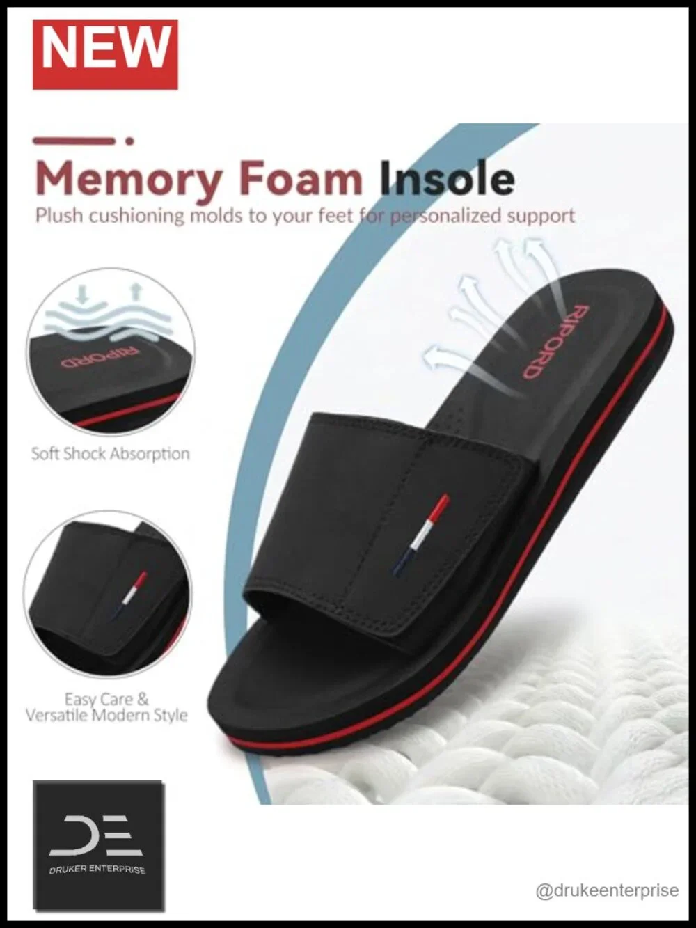 Adjustable Slides Sandals Slip On Comfortable Anti-Slip Athletic